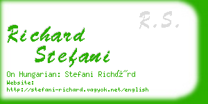 richard stefani business card